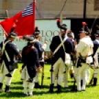 A group of re-enactors gathers during Rossini Festival.